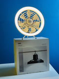 JISULIFE FA17 Rechargeable Fan with LED Light and Table Tripod- White Color
