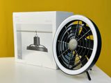 JISULIFE FA17 Rechargeable Fan with LED Light and Table Tripod- White Color